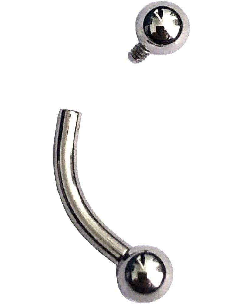 12 14 16 Gauge 12g 14g 16g 316L Stainless Steel Internal Internally Threaded Curved Bent Banana Barbell Nipple Navel Eyebrow ...