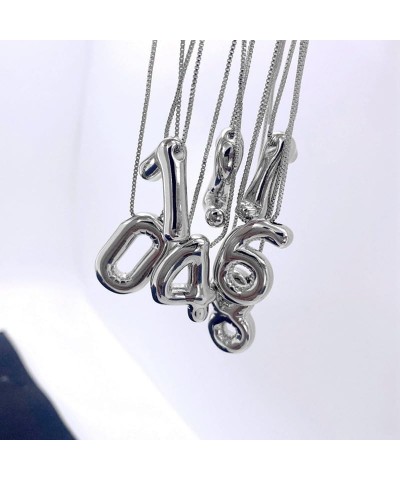 Bubble Letter Necklace for Women, Dainty Balloon Initial Numeric Necklaces 14k Gold Plated Chain Numeric Pendant Alphabet Nec...