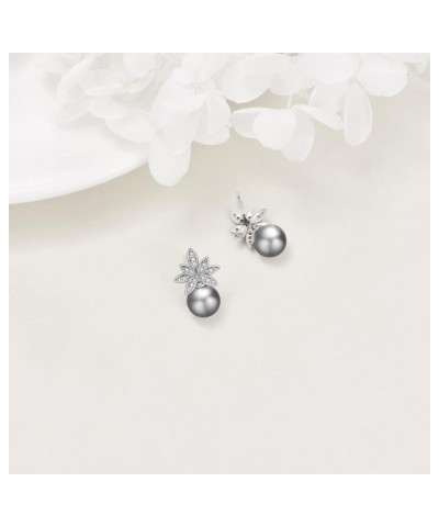 Freshwater Cultured Pearl Earrings Studs Wedding Bridal Pearl Stud Earrings for Brides Bridesmaids, Crystal Pearl Rhinestone ...