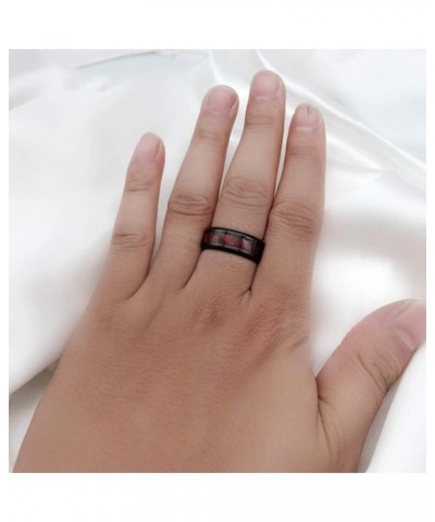 Couple Rings Black Plated Round cut Blue Cz Womens Wedding Ring Sets Stainless Steel Men Wedding Band Red Men size8 $9.40 Bra...