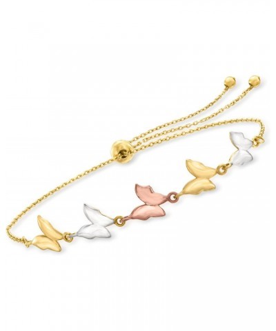 14kt Tri-Colored Gold Butterfly Bolo Bracelet $118.56 Bracelets