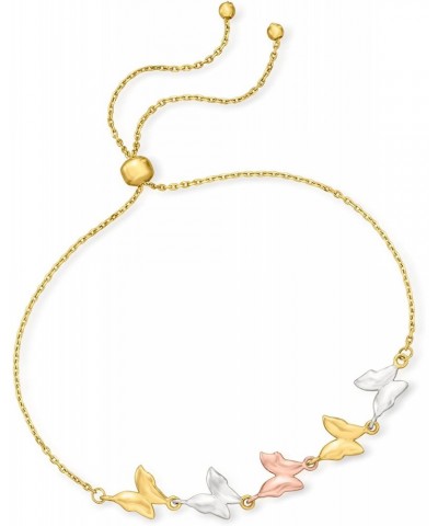 14kt Tri-Colored Gold Butterfly Bolo Bracelet $118.56 Bracelets