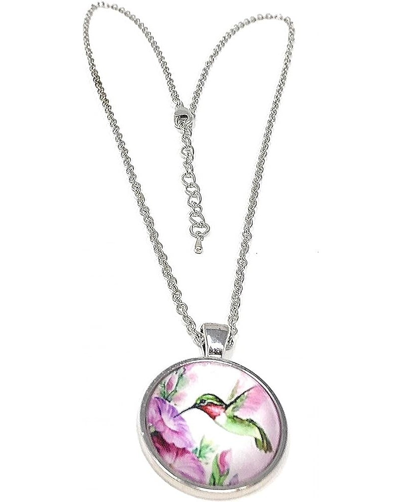 Necklace/Humming Bird Silver Pendant Necklace Green In Morning Glory $11.99 Necklaces