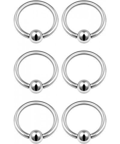 6PCS Captive Ring Ball Cartilage Tragus Nose Septum Earrings Eyebrow Piercing Jewelry More Colors and Size 16g - 8mm - Steel ...