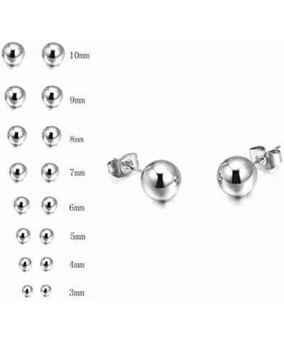 Womens Sterling Silver Post Ball Stud Earrings- Bead Ball Stud Earrings For Women 2-12MM (9) Silver 9.0 Millimeters $12.17 Ea...