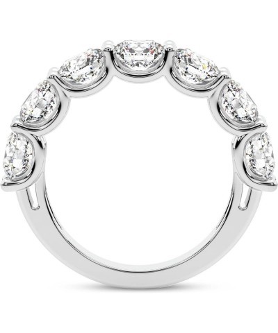 7 Stone Lab Grown Diamond Anniversary Band Ring For Women | 14K & 18K White Yellow Rose Gold Or Platinum EGL/IGI Certified | ...