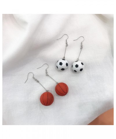 Sporty Style Basketball Dangle Earrings Sweet Statement Soccer Earrings Unique Sports Game Ball Earrings for Women Girls Gift...