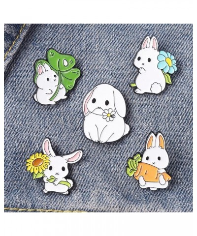 5pcs Bunny Brooch Cartoon Animal Brooches Brooch Pins Mens Backpack Decor Jewels for Clothing Easter Cloak Pin Enamel Pin Bro...