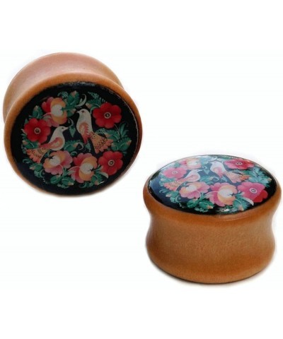 Wooden Gauges for Ears, Flowers and Birds Flexible Ear Stretching Gauge Expander 25.0 Millimeters $9.88 Body Jewelry