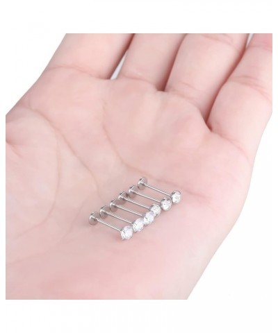 6PCS 20G 18G 16G Threadless Push in Labret Stud for Lip Nose Ear 6/8/10/12mm Threadless Earring Labret Stainless Steel Tragus...