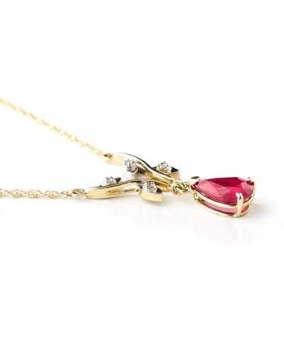 14k Solid Yellow Gold 1.72 ct Ruby Diamond Pendant Necklace 14.0 Inches $178.98 Necklaces