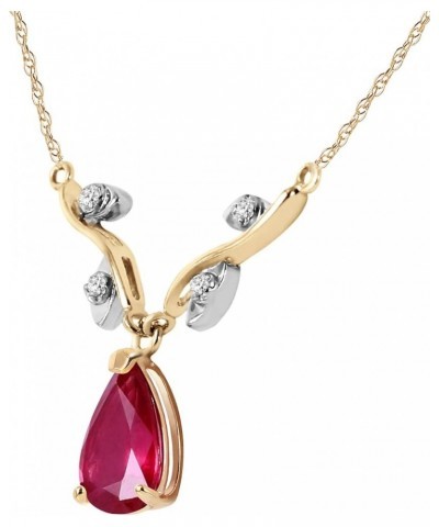 14k Solid Yellow Gold 1.72 ct Ruby Diamond Pendant Necklace 14.0 Inches $178.98 Necklaces