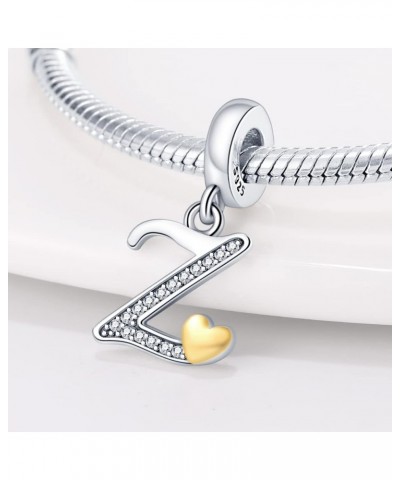 Complete A~Z Alphabet Charm Letter Beads Solid 925 Sterling Silver fits European Bracelets Necklace Women Jewelry Gift Option...