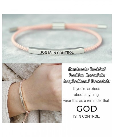 God Is In Control Tube Bracelet, Handmade Braided Adjustable Inspirational Bracelets, Stainless Steel Let Him Comfort Tube Br...