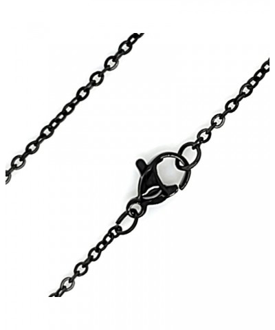 Black Cable Chain Womens Stainless Steel Necklace 1.6mm 18-20-inch 20-inch length $11.19 Necklaces