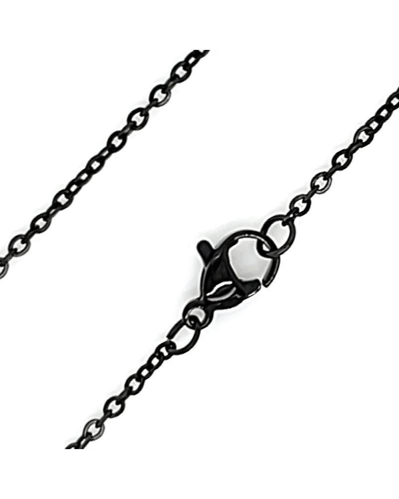 Black Cable Chain Womens Stainless Steel Necklace 1.6mm 18-20-inch 20-inch length $11.19 Necklaces