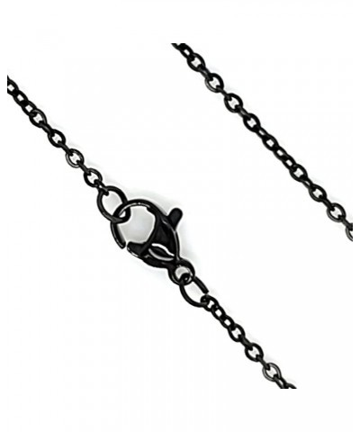 Black Cable Chain Womens Stainless Steel Necklace 1.6mm 18-20-inch 20-inch length $11.19 Necklaces