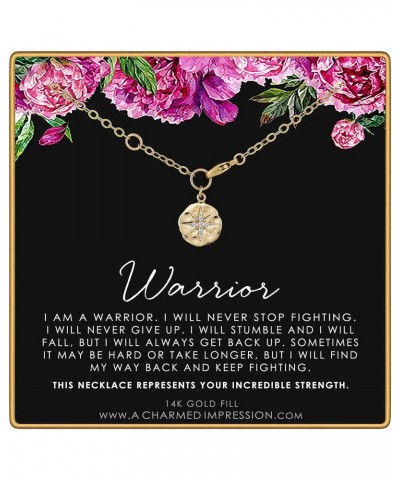 Warrior Bracelet Gold • Fighter Survivor Gifts for Women • CZ Diamond Starburst • Cancer • Mantra Affirmation • Depression • ...