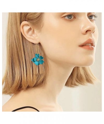 Unique Boho Flower Dangle Earrings Exaggerated Layered Floral Petal Drop Dangle Earrings Statement Stud Earring for Women Gir...