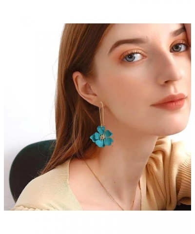 Unique Boho Flower Dangle Earrings Exaggerated Layered Floral Petal Drop Dangle Earrings Statement Stud Earring for Women Gir...