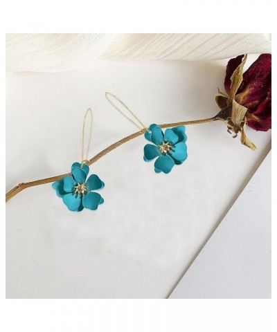 Unique Boho Flower Dangle Earrings Exaggerated Layered Floral Petal Drop Dangle Earrings Statement Stud Earring for Women Gir...