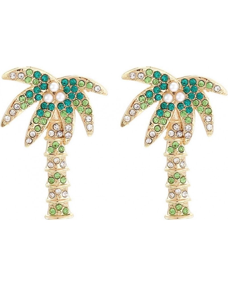 Palm Tree Earrings for Women,CZ Tropical Earrings Plant Leaf Drop Dangle Earrings,Funky Novelty Vacation Jewelry Gifts for Gi...