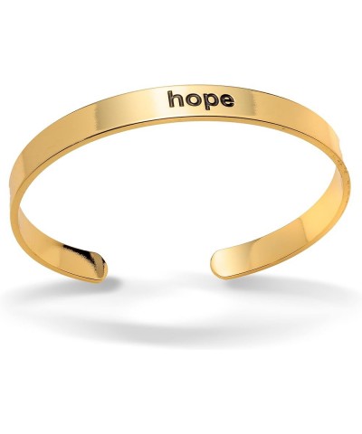 Inspirational Bangle Collection - Gold-Finished Brass Bangles - Oval Shaped - Fits Up To 8" Wrist Hope $12.10 Bracelets