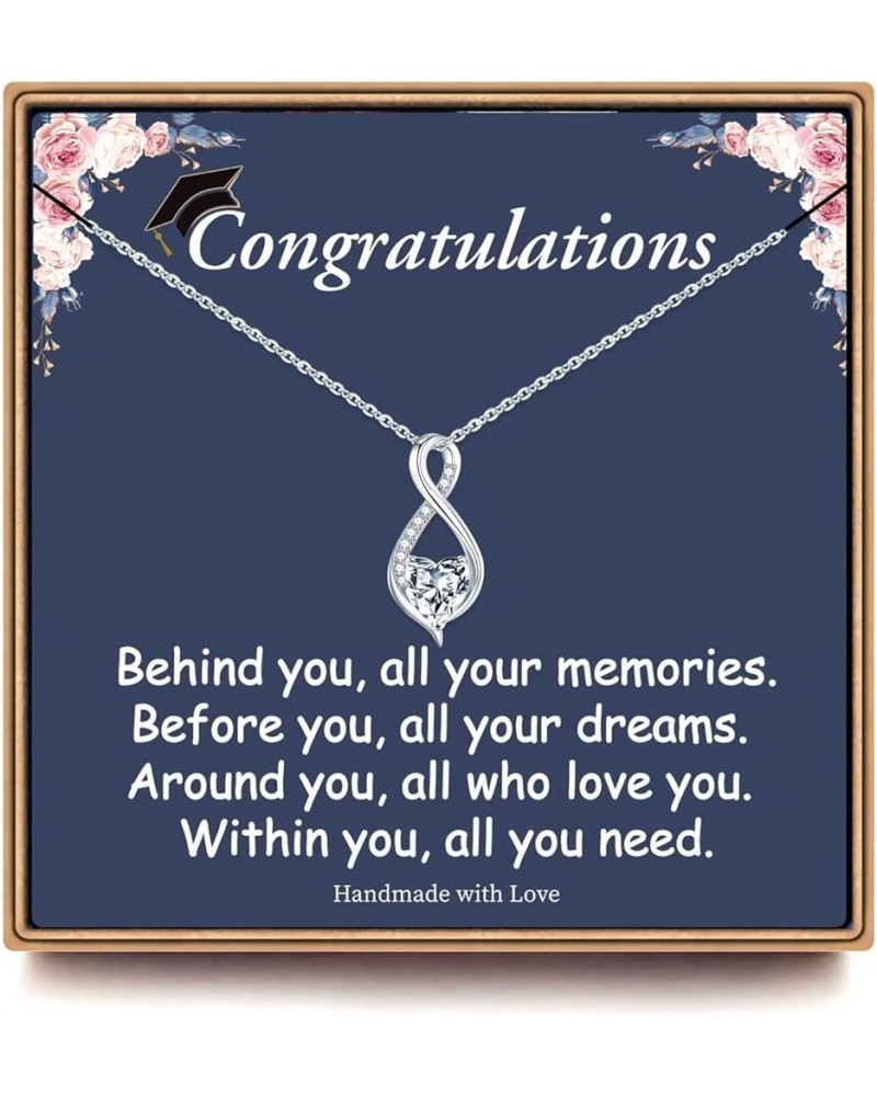 2024 Graduation Gifts for Her, Class of 2024 14K White Gold Plated Graduation Necklace Senior College High School Graduation ...