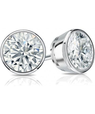 14k Gold Bezel-set Round Diamond Stud Earrings (1/4-2cttw, J-K, I1-I2) Screw-backs White Gold 0.25 carats $181.80 Earrings