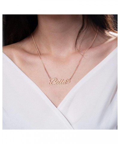 Personalized Name Necklace with Heart, Custom 18K Gold Plated Name Necklace with Birthstone, Customized Jewelry Gifts for Wom...