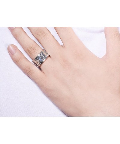 Handmade Diamond Ornate Geometric 3D Band Ring,Pure Handmade Gear Spinning Full Diamond Starry Ring,For Women Men Teens,Diamo...