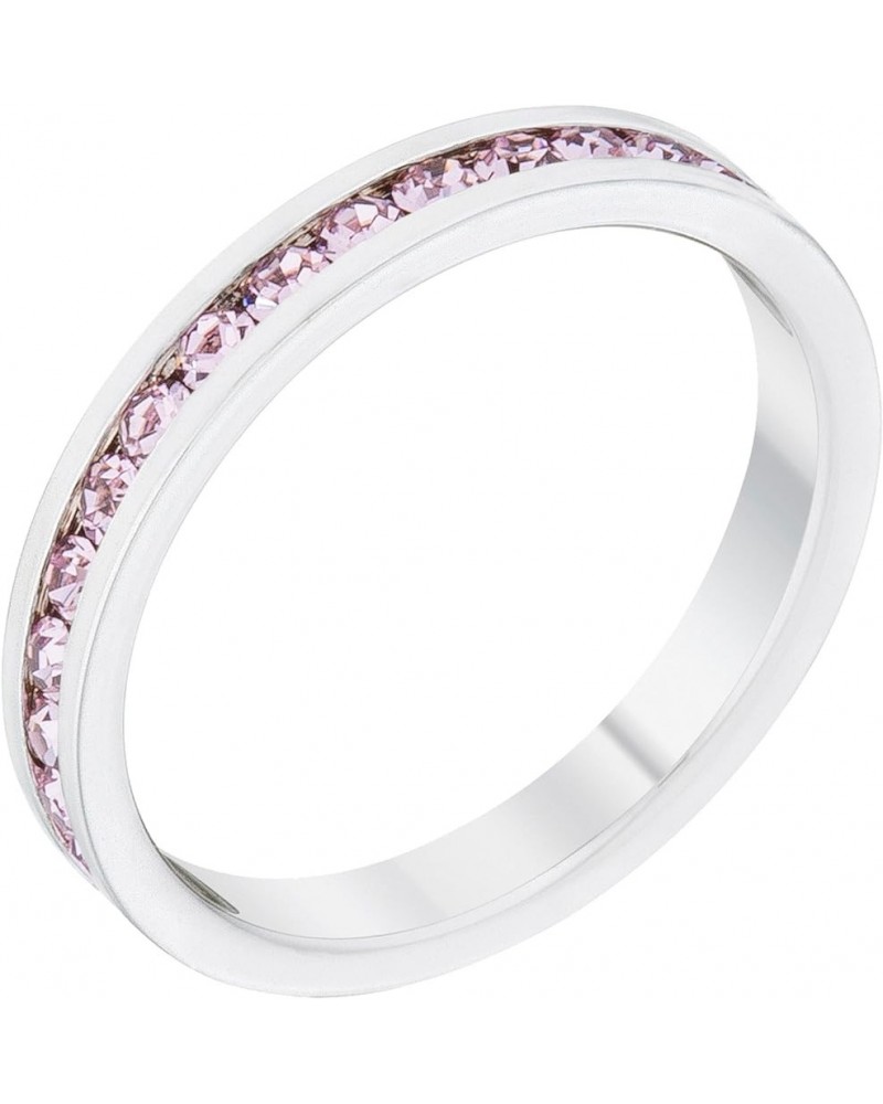 Stylish Birthstone Stackables Swarovski Crystal Eternity Bands Lavender -June $9.51 Rings