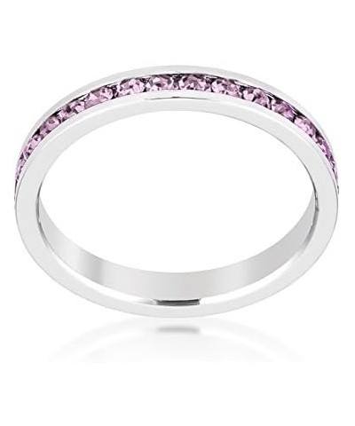 Stylish Birthstone Stackables Swarovski Crystal Eternity Bands Lavender -June $9.51 Rings