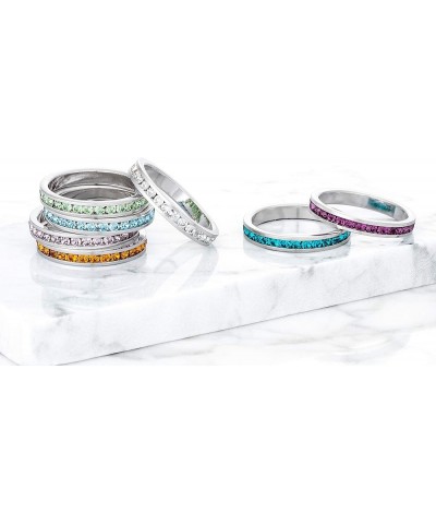 Stylish Birthstone Stackables Swarovski Crystal Eternity Bands Lavender -June $9.51 Rings