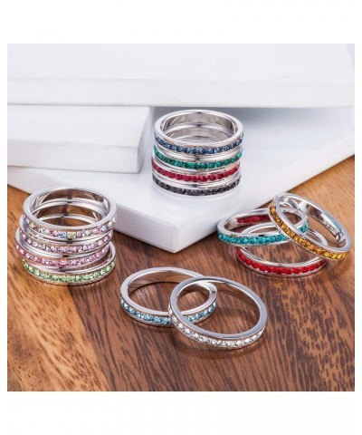 Stylish Birthstone Stackables Swarovski Crystal Eternity Bands Lavender -June $9.51 Rings