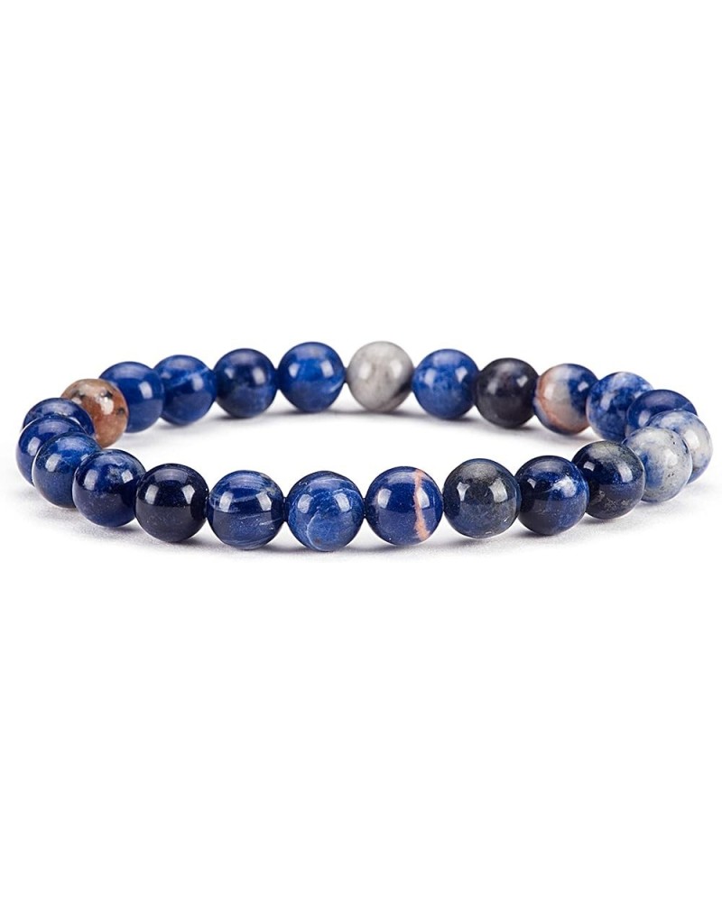 Small, Medium, Large Sizes - Gemstone Beaded Bracelets For Women, Men, and Teens - 8mm Round Beads Orange Sodalite $14.81 Bra...