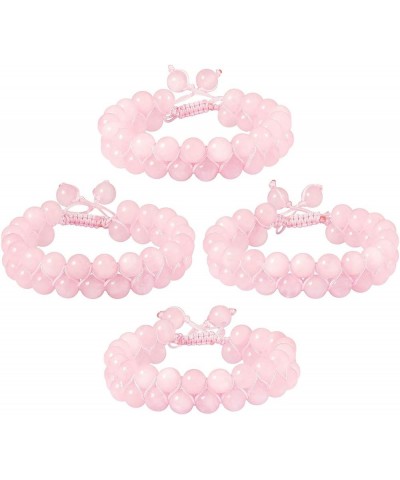 Beaded Bracelet Stone 8mm Double Layers Adjustable Meditation Power Healing Crystal Bracelets Rose Quartz Crystal Stone $13.2...