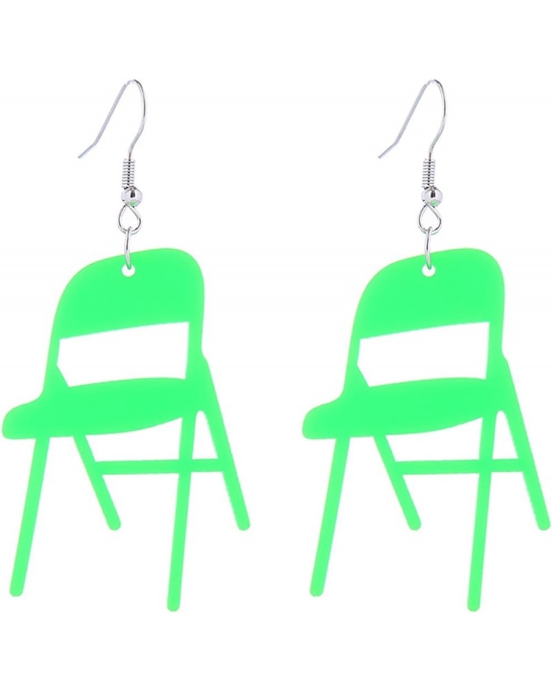 Folding Chair Dangle Earrings Colorful Chair Shape Resin Acrylic Earrings for Women Girls Jewelry C $5.99 Earrings