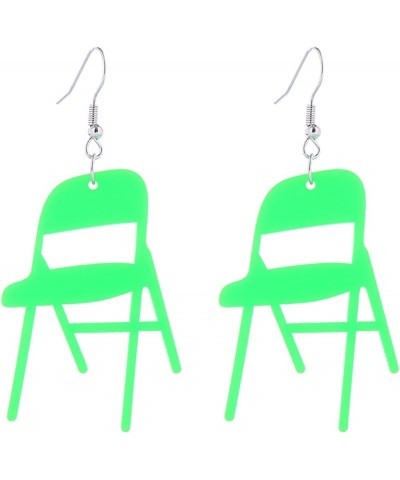 Folding Chair Dangle Earrings Colorful Chair Shape Resin Acrylic Earrings for Women Girls Jewelry C $5.99 Earrings