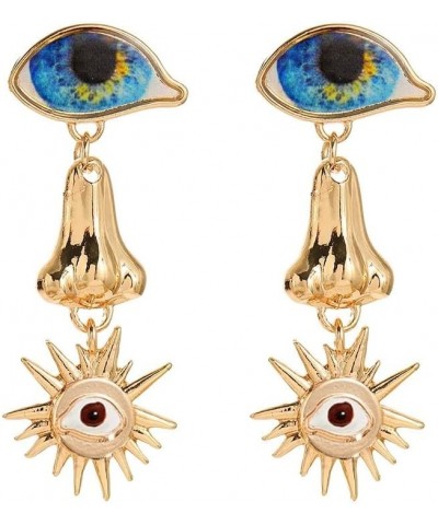 Trendy Ethnic Love Heart Shape Evil Eye Drop Earrings For Women Vintage tement Crystal Dangle Earring Jewelry Gift 54349-RD $...