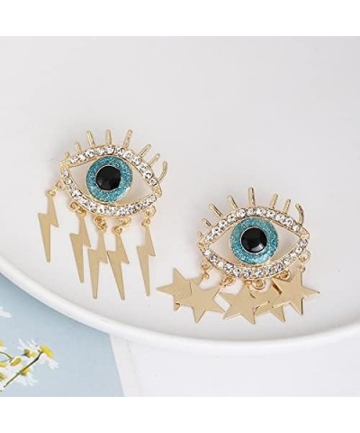 Trendy Ethnic Love Heart Shape Evil Eye Drop Earrings For Women Vintage tement Crystal Dangle Earring Jewelry Gift 54349-RD $...