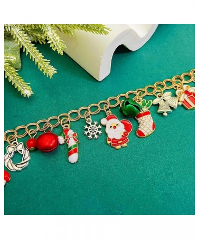 Christmas Bracelet Christmas Jingle Bell Bracelets Xmas Multi Color Beaded Charm Bracelet Christmas Holiday Bracelet Christma...