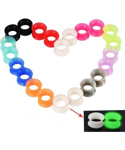 22Pairs Soft Silicone Ear Gauges Plugs Double Flared Tunnels Flexible Ear Piercing Stretchers Colorful Set 2g-5/8 11/16"(18mm...