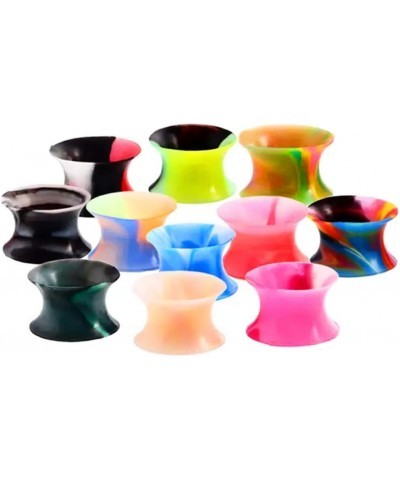 22Pairs Soft Silicone Ear Gauges Plugs Double Flared Tunnels Flexible Ear Piercing Stretchers Colorful Set 2g-5/8 11/16"(18mm...