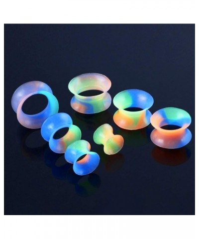 22Pairs Soft Silicone Ear Gauges Plugs Double Flared Tunnels Flexible Ear Piercing Stretchers Colorful Set 2g-5/8 11/16"(18mm...