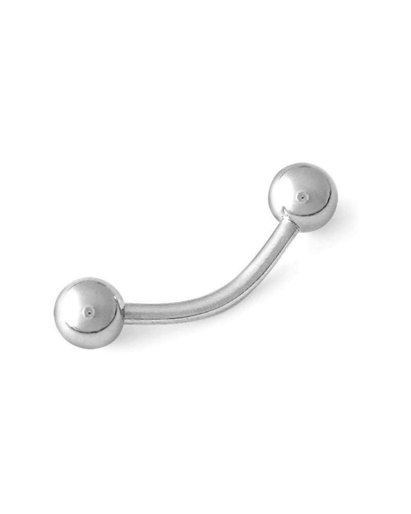 316L Surgical Steel Bent Curved Barbell 16g 16 Gauge 0.25 Inches $8.00 Body Jewelry