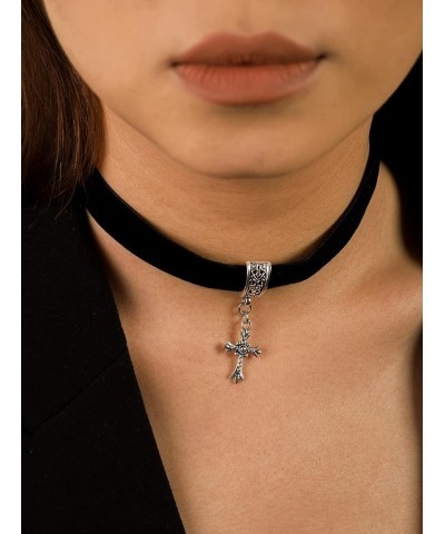 Gothic Cross Necklace, Cross Choker, Black Choker, Gothic Choker, Goth Choker, Halloween Christmas New Year Goth Jewelry Gift...