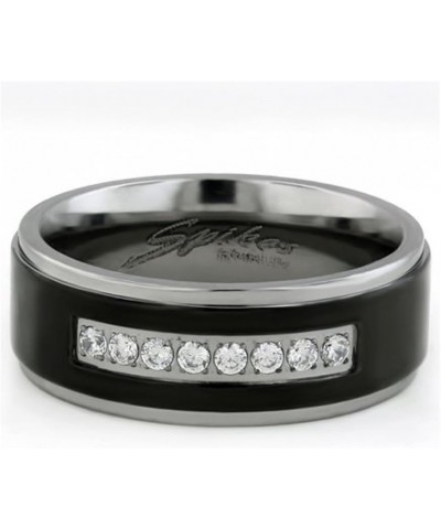 Her and His 3 Piece Black Stainless Steel Engagement Wedding Ring Set and Titanium Band Size Women's 05 Men's 12 $23.29 Sets