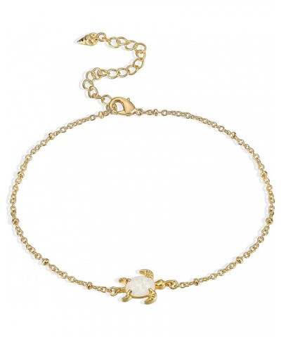 Gold Anklets for Women 18K Gold Plated Adjustable Summer Simple Foot Jewelry Ankle Bracelet for Girls Turtle $7.79 Anklets