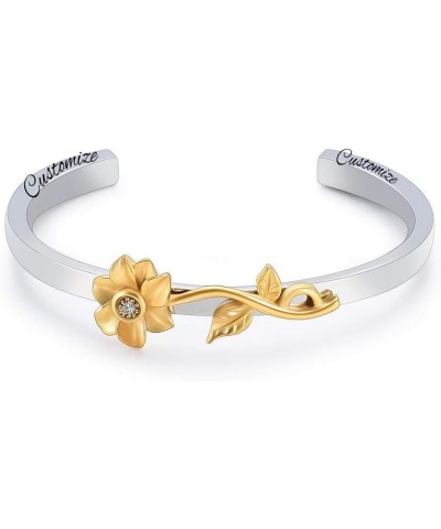 Cremation Jewelry Sunflower Urn Bracelet for Women Stainless Steel Daisy Flower Urn Bangle Bracelets Women Ashes Jewelry Cust...